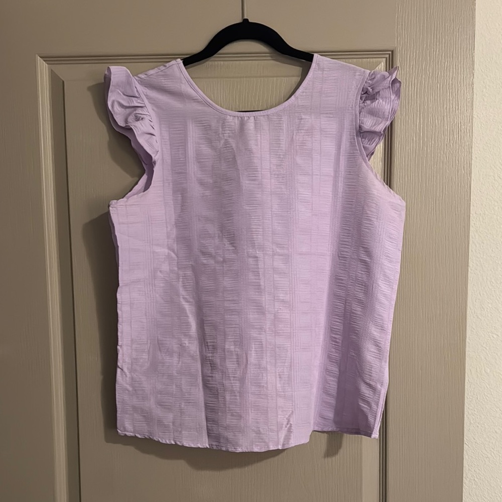 SHEIN Lilac Ruffle Sleeve Blouse